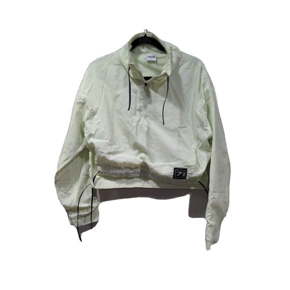 Gymshark Women's Cropped Windbreaker 1/2 Zip Size M Green Athletic Lightweight - Picture 1 of 7